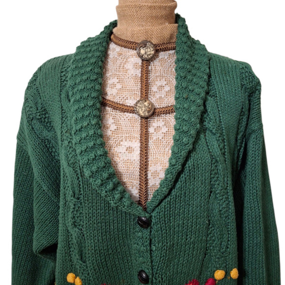 Vintage Birch Brothers Poinsettia Christmas Sweater‎ M/L - Picture 6 of 7